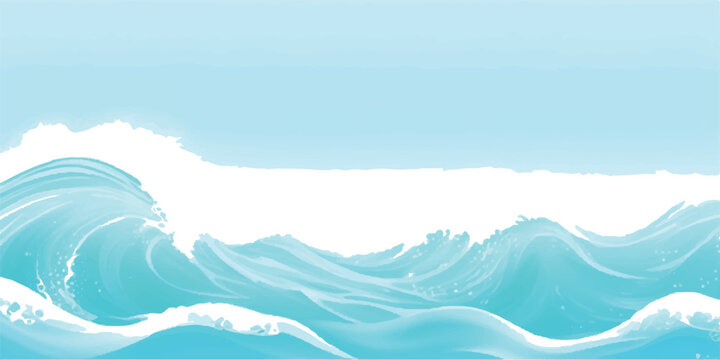 Stylized ocean waves illustration a vector design with a calming blue color palette perfect for backgrounds and summer themes