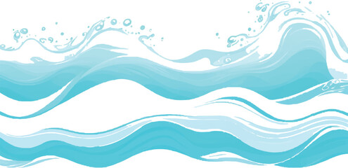 Abstract blue water waves illustration smooth flowing vector design perfect for backgrounds and banners