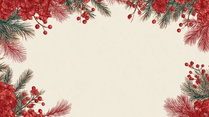 simple Seamless Christmas frame with place for text concept