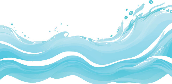 Blue water wave illustration flowing liquid design perfect for backgrounds and aquatic themes