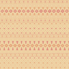 merry christmas. happy new year. winter hand drawn repetitive background. brown christmas ornament. vector seamless pattern. fabric swatch. wrapping paper. textile template. greeting card