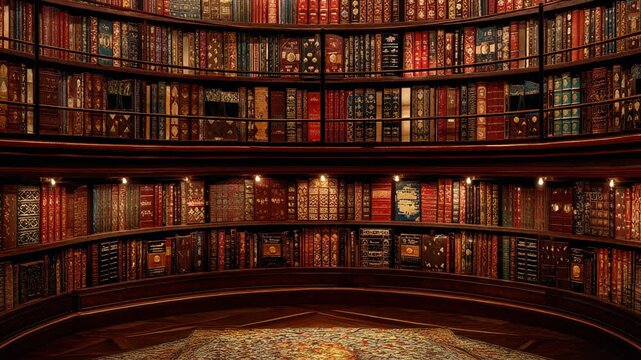 Stunning collection of antique books on shelves, perfect for book lovers and bibliophiles