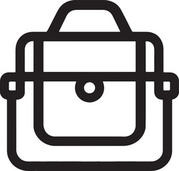 Simple black outline icon of a messenger bag or satchel