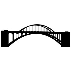 Obraz premium Silhouette of a Detailed Arch Bridge Architecture, Infrastructure, and Transportation