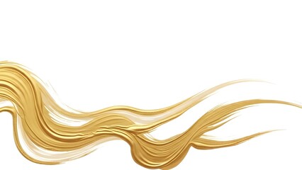 Golden paint swirls on a white background
