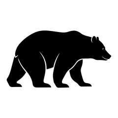 Fototapeta premium Black Bear Silhouette A Simple Icon for Wildlife and Outdoor Themes