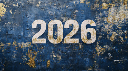 Welcome 2026 New Year text on textured wall for vibrant celebration designs