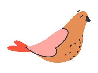 Cute bird. Romantic illustration. Valentine's Day.