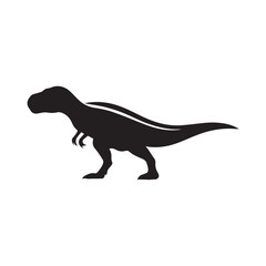 Fototapeta premium tylized T-Rex Silhouette – Modern Dinosaur Vector with Curved Backline and Walking Pose