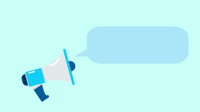 Megaphone Announcement with Blank Speech Bubble for Text.