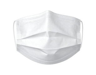 White disposable surgical face mask isolated on transparent background