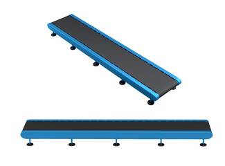 Set of Airport conveyor belt, line or baggage claim area on white background