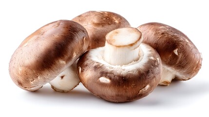 Fototapeta premium Fresh brown cremini mushrooms isolated on a white background.