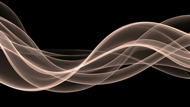 Elegant flowing abstract light trails create a sophisticated background for modern design and artistic presentations. isolated on white background