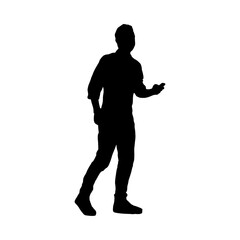 silhouette of a young man