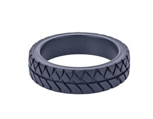 Tire tread pattern ring or band isolated on transparent background