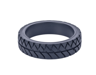 Tire tread pattern ring or band isolated on transparent background
