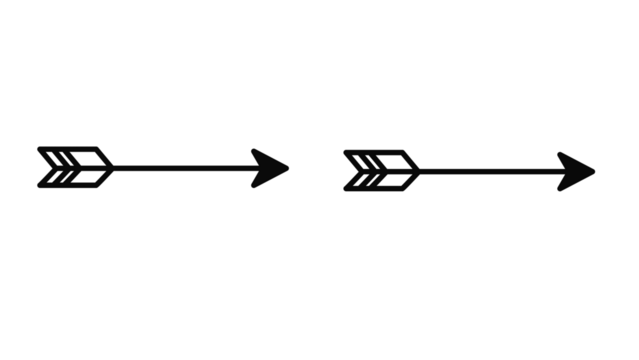 Arrow icon pointing right in black and white minimalist style, simple direction symbol, clean graphic for presentations or digital design projects, modern