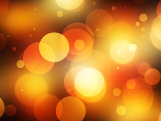 Abstract golden bokeh lights on a warm festive background.