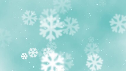 Soft aqua blue winter background with blurred snowflakes and gentle snowy texture for seasonal design. - Powered by Adobe