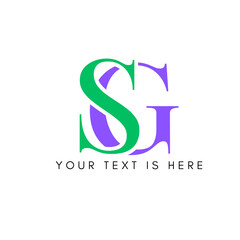 Fototapeta premium SG Letter Logo – Editable Modern Monogram Design
