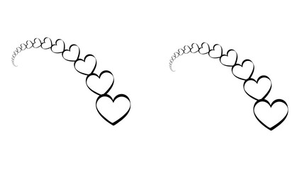Elegant heart trail design element for Valentine's Day projects, conveying love, affection, and romantic themes with a modern, minimalist aesthetic