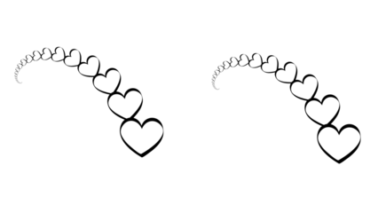 Elegant heart trail design element for Valentine's Day projects, conveying love, affection, and romantic themes with a modern, minimalist aesthetic