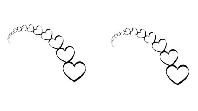 Elegant heart trail design element for Valentine's Day projects, conveying love, affection, and romantic themes with a modern, minimalist aesthetic