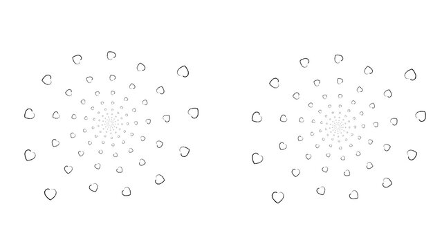 Modern love heart pattern design element for romantic projects, create a contemporary feel with this heart shape spiral for your designs, adding a touch of love