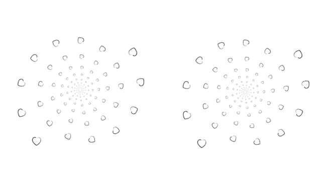 Modern love heart pattern design element for romantic projects, create a contemporary feel with this heart shape spiral for your designs, adding a touch of love