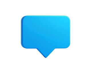 3d blue speech bubble icon isolated on transparent background