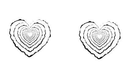Expressive heart tunnel art, romantic design element, abstract love symbol, Valentine's Day concept, creative monochrome illustration for modern design projects