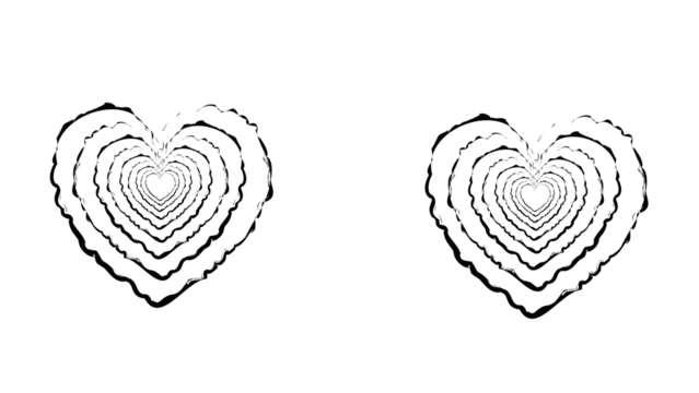 Expressive heart tunnel art, romantic design element, abstract love symbol, Valentine's Day concept, creative monochrome illustration for modern design projects - Powered by Adobe