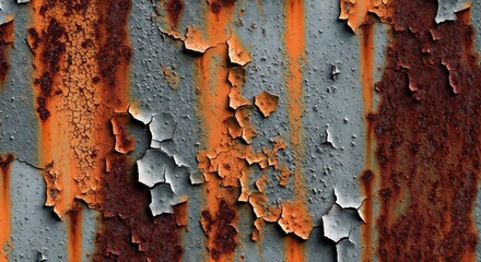 Rust and Peeling Paint on Metal Surface - A Textured Decay.