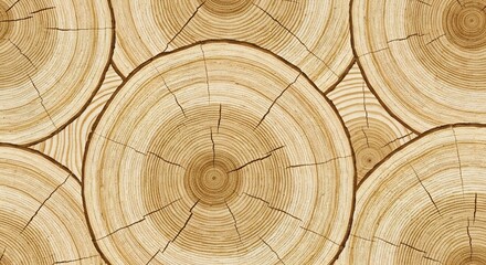 Seamless Pattern of Wood Logs - A Natural and Rustic Design.