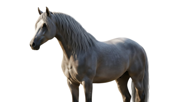 Brown, white, red and black Horse Isolated on png background