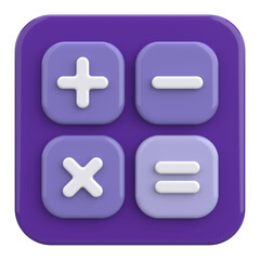 Modern Calculator App Icon. 3D Illustration.