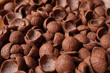 Chcloseup image of chocolate cereal 