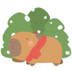 Merry Christmas with capybara 