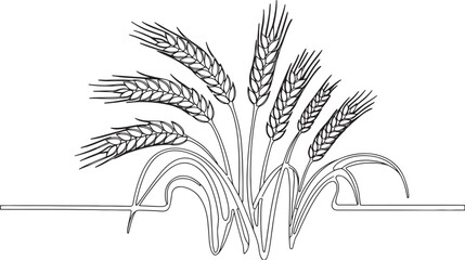 a bundle of wheat stalks with leaves.