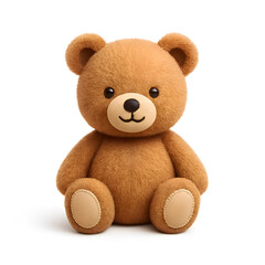 Obraz premium Cute fluffy teddy bear isolated on white background