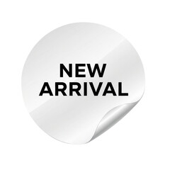 New arrival white promotional sticker with curled corner