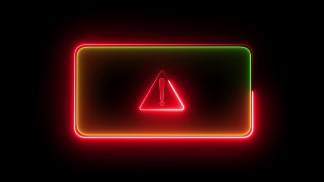 Warning security breach computer hacking message hacked Warning symbol on the screen privacy protection data hacking malware virus Danger sign. privacy protection data hacking. 4k animated.