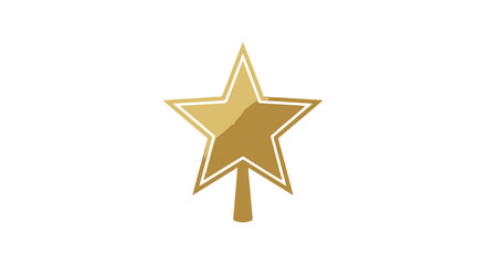 Obraz premium Minimalist Golden Christmas Tree Star Topper Vector Icon isolated PNG with Transparent Background