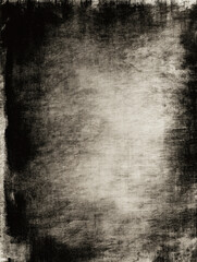 Distressed canvas background with rough brushwork, charcoal and sepia tones, worn edges — high-detail grungy abstract texture