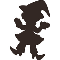 silhouette of a kid wearing witch hat dancing