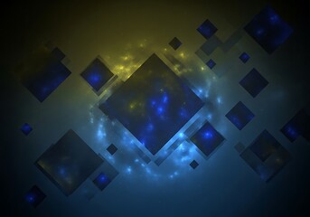 Surreal Geometric Composition with Vibrant Gradients and Fractal Elements