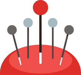 Vector Illustration of board pins on a white BG