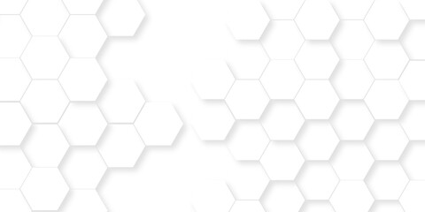 White abstract hexagonal paper background. Luxury White grid Pattern. Futuristic emboss honeycomb mosaic white background. geometric mesh cell texture. modern futuristic wallpaper.	
