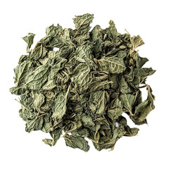 Top View Dried Nettle Leaves Studio Shot Isolated White Transparent Background